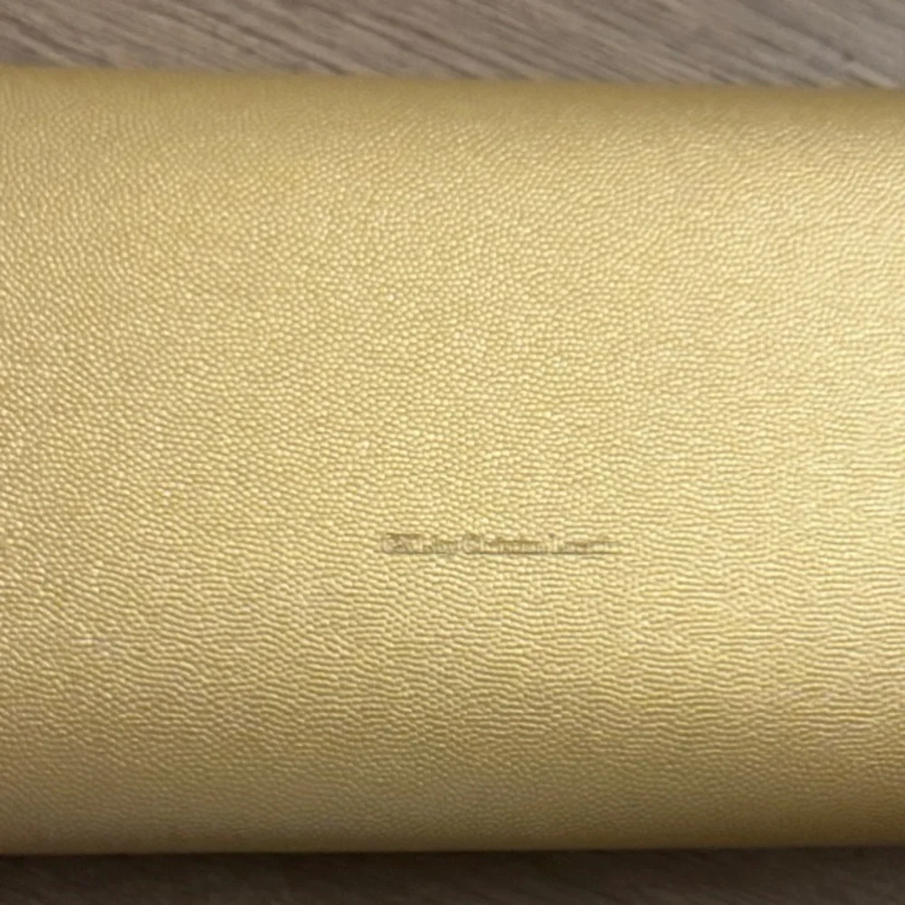 Christian Lacroix Glam Gold Caviar Clutch W/ Crossbody Chain 9” x 5” x 1” NEW ❣️